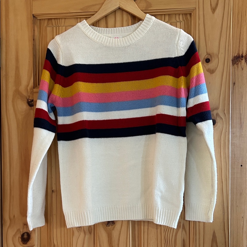 Colorful Striped Women's Crew Neck Sweater
